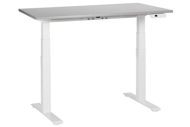 Bina Skrivbord 72x120 cm i Trä med Metallstativ, Grå|Vit