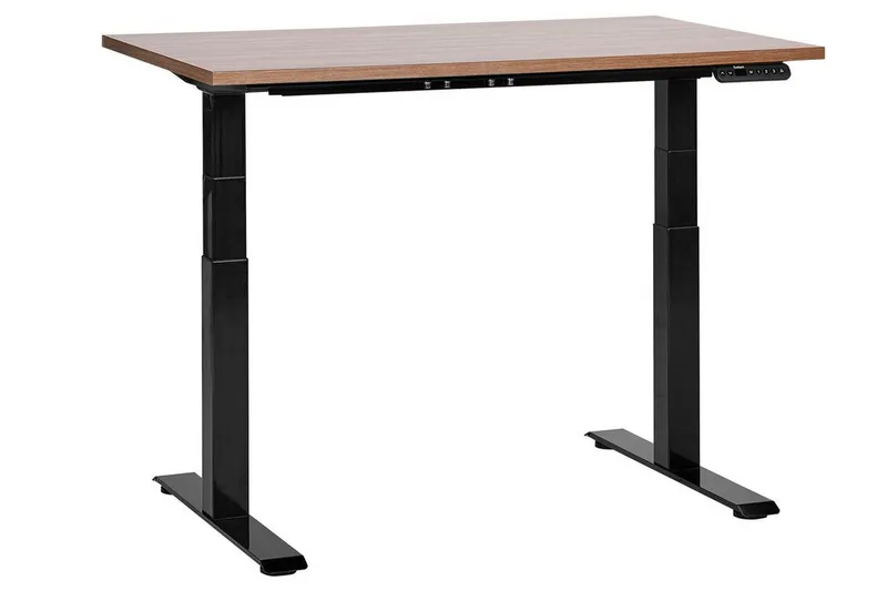 Bina Skrivbord 72x120 cm i Trä med Metallstativ, Mörkt trä|Svart