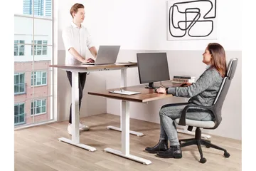 Bina Skrivbord 72x120 cm i Trä med Metallstativ - Mörkt trä|Vit - Möbler - Bord & matgrupper - Kontorsbord - Skrivbord - Höj och sänkbart skrivbord