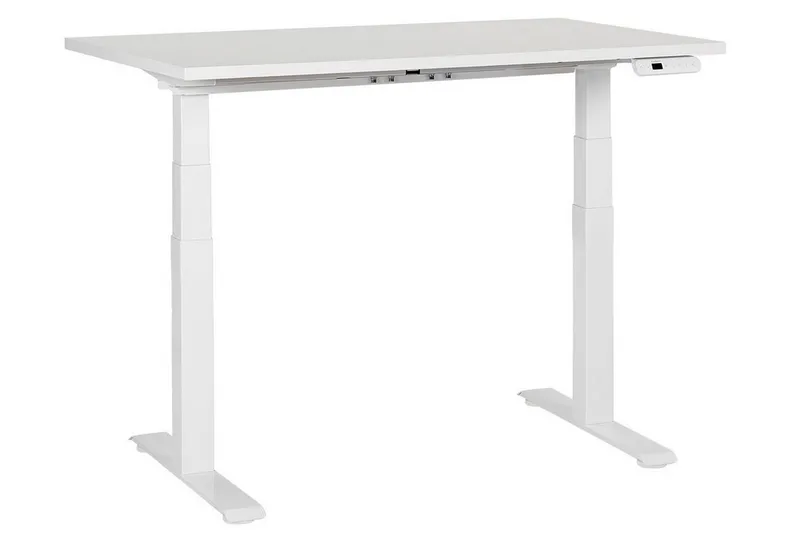 Bina Skrivbord 72x120 cm i Trä med Metallstativ, Vit