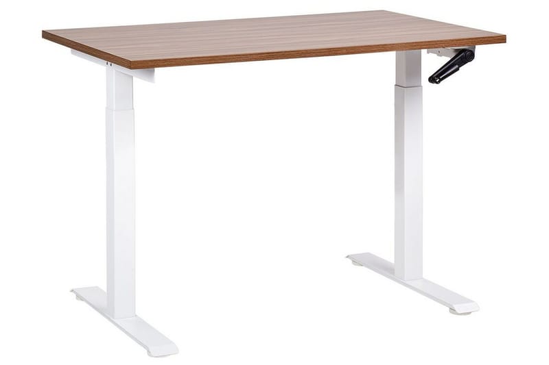 Bina Skrivbord 72x120 cm i Trä med Stålstativ, Brun|Vit