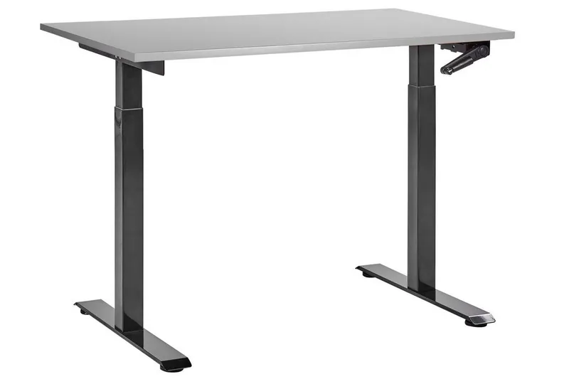 Bina Skrivbord 72x120 cm i Trä med Stålstativ, Grå|Svart