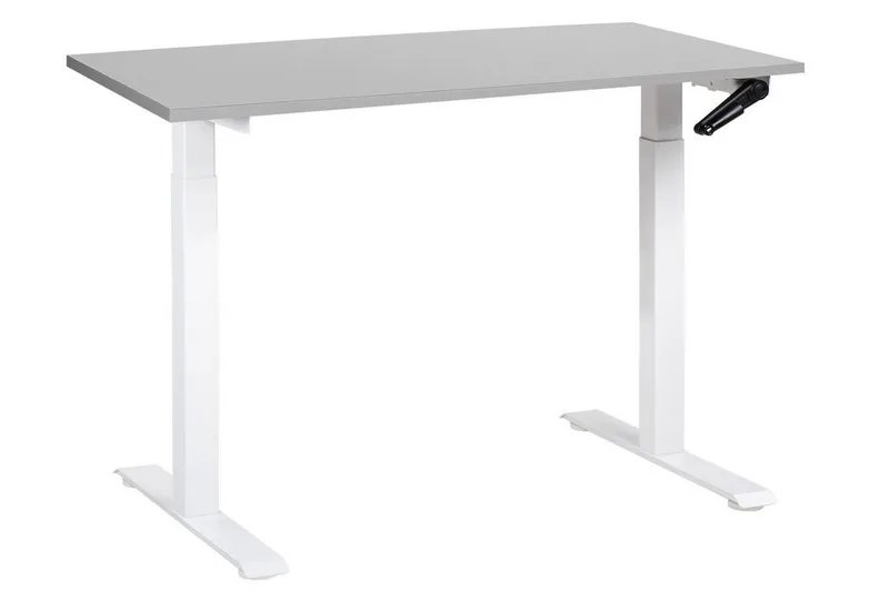 Bina Skrivbord 72x120 cm i Trä med Stålstativ, Grå|Vit