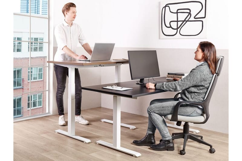 Bina Skrivbord 72x120 cm - Svart/Vit - Möbler - Bord & matgrupper - Kontorsbord - Skrivbord - Höj och sänkbart skrivbord