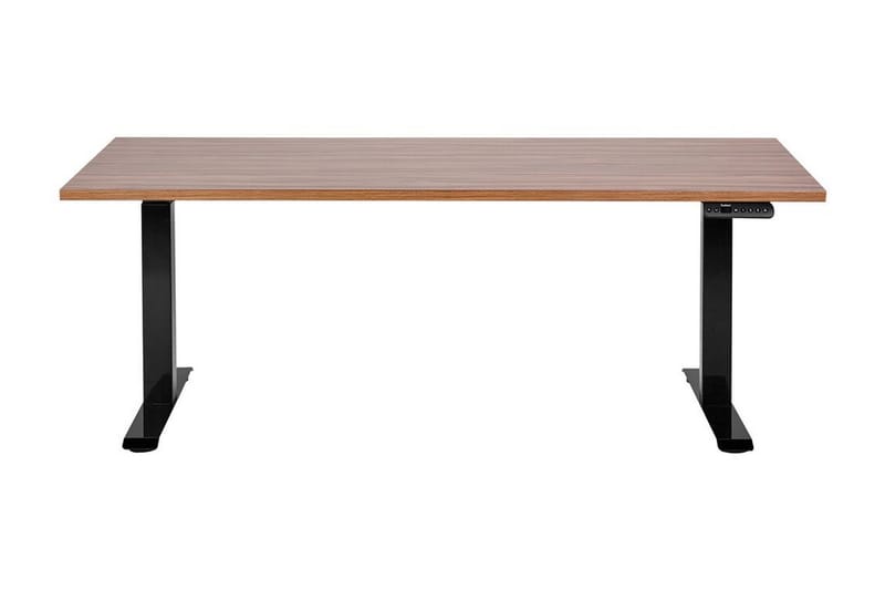 Bina Skrivbord 72x160 cm i Trä med Metallstativ - Brun|Svart - Möbler - Bord & matgrupper - Kontorsbord - Skrivbord - Höj och sänkbart skrivbord