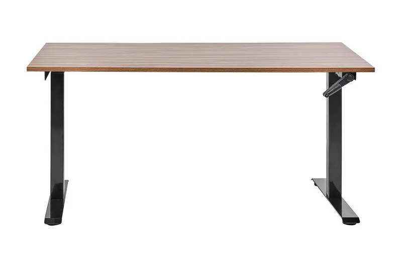 Bina Skrivbord 72x160 cm i Trä med Metallstativ - Brun|Svart - Möbler - Bord & matgrupper - Kontorsbord - Skrivbord - Höj och sänkbart skrivbord