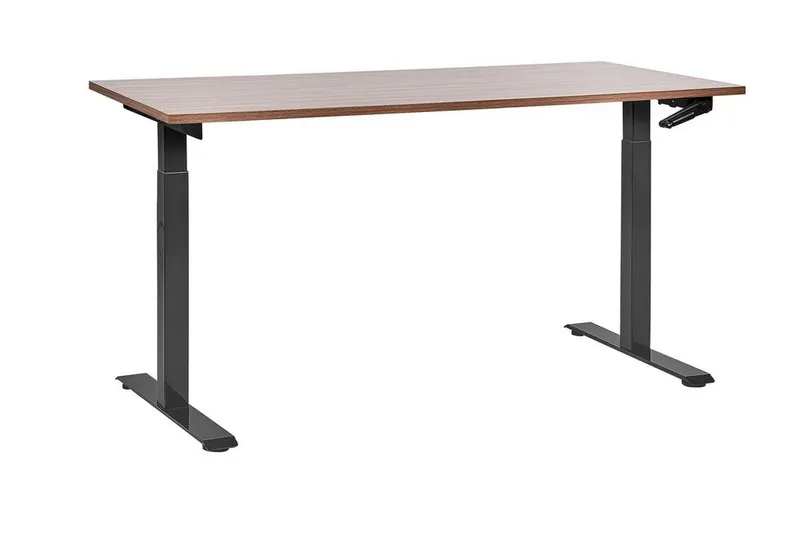 Bina Skrivbord 72x160 cm i Trä med Metallstativ, Brun|Svart