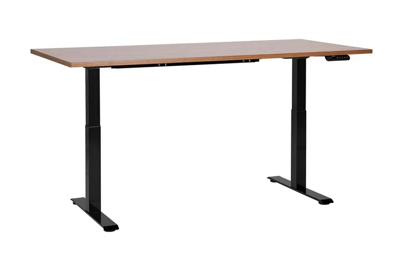 Bina Skrivbord 72x160 cm i Trä med Metallstativ, Brun|Svart