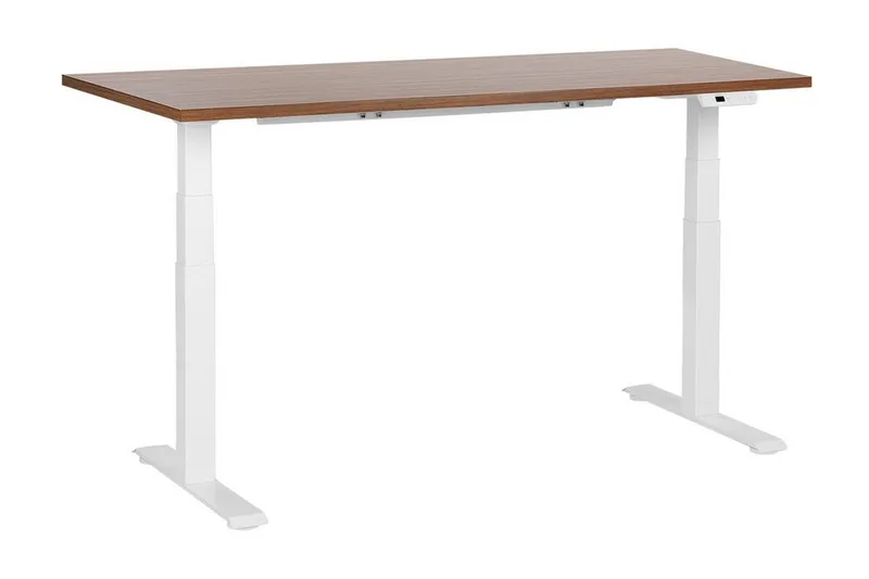 Bina Skrivbord 72x160 cm i Trä med Metallstativ, Brun|Vit