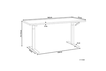 Bina Skrivbord 72x160 cm - Svart/Vit - Möbler - Bord & matgrupper - Kontorsbord - Skrivbord - Höj och sänkbart skrivbord