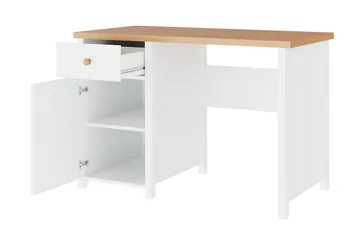 Bioley Skrivbord 110 cm med Förvaring Låda + Skåp - Beige/Vit - Möbler - Bord & matgrupper - Kontorsbord - Skrivbord
