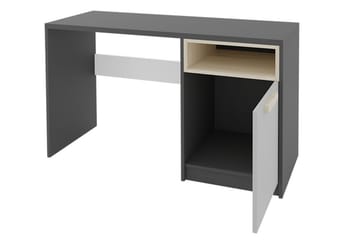 Bioley Skrivbord 120 cm med Förvaring Skåp + Hylla - Svart/Vit/Grå - Möbler - Bord & matgrupper - Kontorsbord - Skrivbord