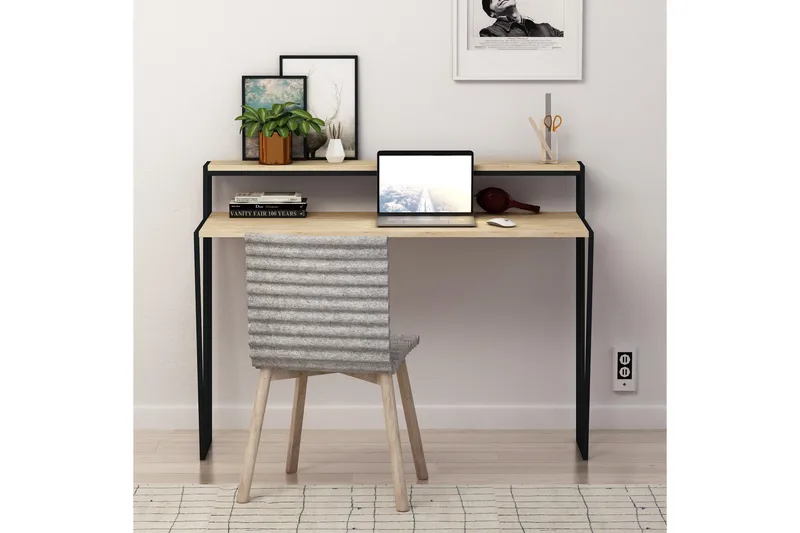 Bodsjö Skrivbord 123 cm med Förvaring Hylla - Brun - Möbler - Bord & matgrupper - Kontorsbord - Skrivbord