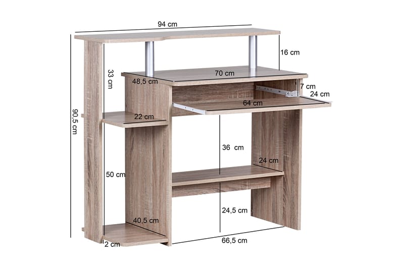 Bozanich Skrivbord 94 cm - Trä/natur - Skrivbord