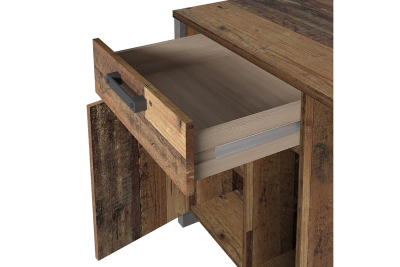 Cadle Skrivbord 127 cm med Förvaring Låda + Skåp - Brun/Grå - Skrivbord