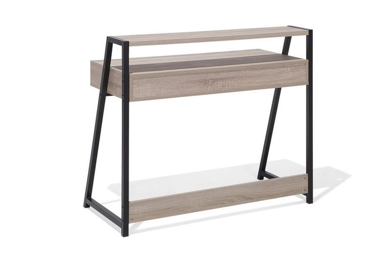 Calceta Skrivbord 100 cm med Förvaring Låda + Hylla - Ljusbrun/Vit/Svart - Möbler - Bord & matgrupper - Kontorsbord - Skrivbord