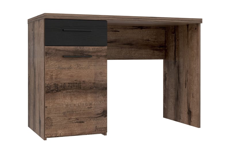 Cannop Skrivbord 110 cm med Förvaring Låda + Skåp - Brun/Svart - Skrivbord