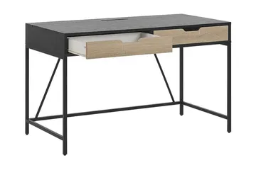 Cebolleros Skrivbord 120 cm med Förvaring 2 Lådor - Svart/Ljust Trä - Möbler - Bord & matgrupper - Kontorsbord - Skrivbord