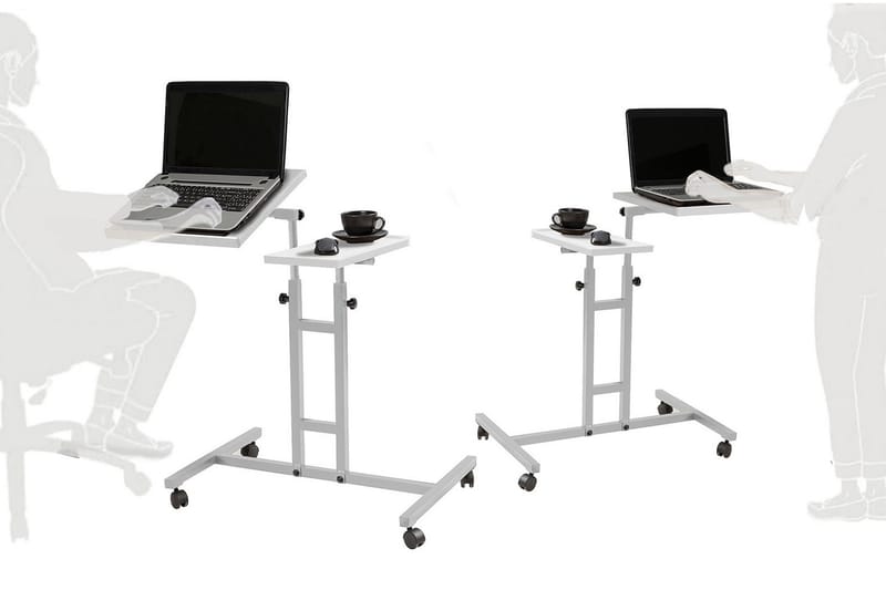 Cervino Ståskrivbord 67 cm Katt - Vit/Svart - Höj och sänkbart skrivbord - Skrivbord