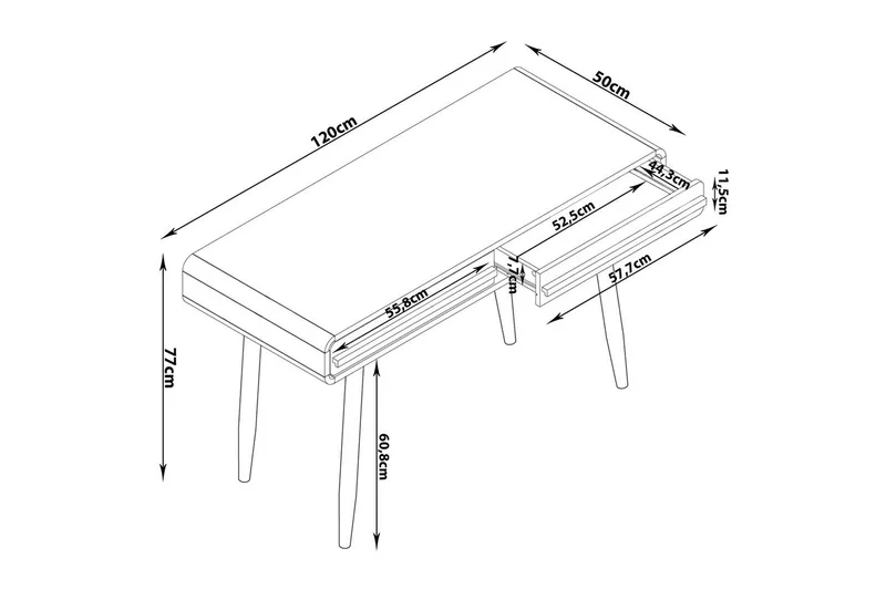 Skrivbord Chantal Grå - Grå - Möbler - Bord & matgrupper - Kontorsbord - Skrivbord