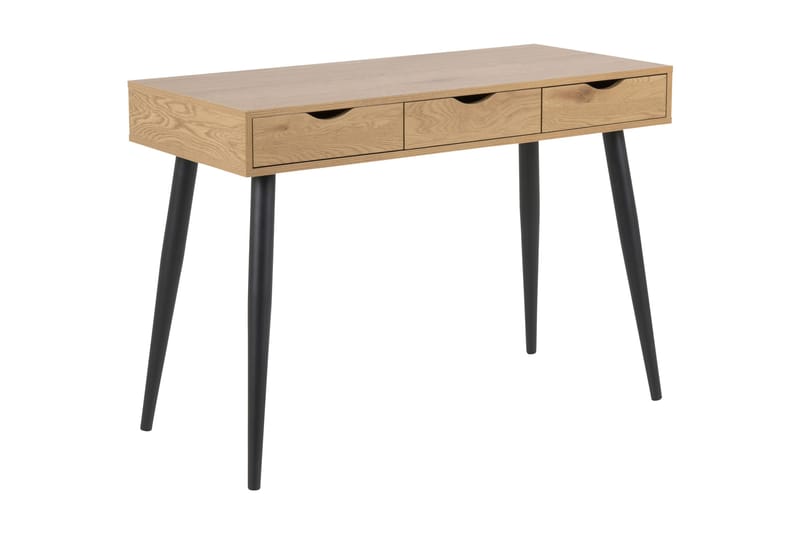 Citysea Skrivbord 110 cm med Förvaring 3 Lådor - Beige/Svart - Möbler - Bord & matgrupper - Kontorsbord - Skrivbord