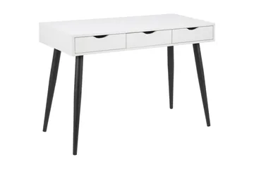 Citysea Skrivbord 110 cm med Förvaring 3 Lådor - Vit/Svart - Möbler - Bord & matgrupper - Kontorsbord - Skrivbord