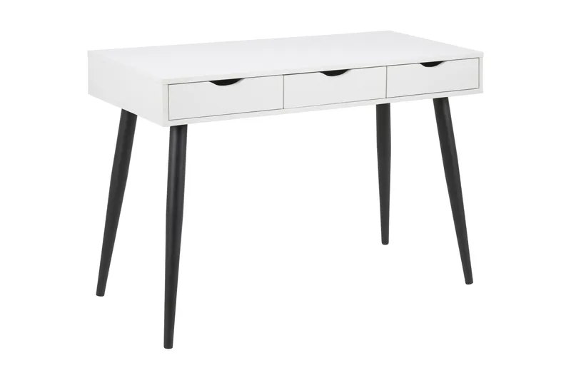 Citysea Skrivbord 110 cm med Förvaring 3 Lådor - Vit/Svart - Möbler - Bord & matgrupper - Kontorsbord - Skrivbord