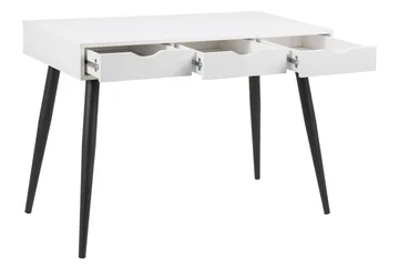 Citysea Skrivbord 110 cm med Förvaring 3 Lådor - Vit/Svart - Möbler - Bord & matgrupper - Kontorsbord - Skrivbord