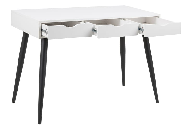 Citysea Skrivbord 110 cm med Förvaring 3 Lådor - Vit/Svart - Möbler - Bord & matgrupper - Kontorsbord - Skrivbord