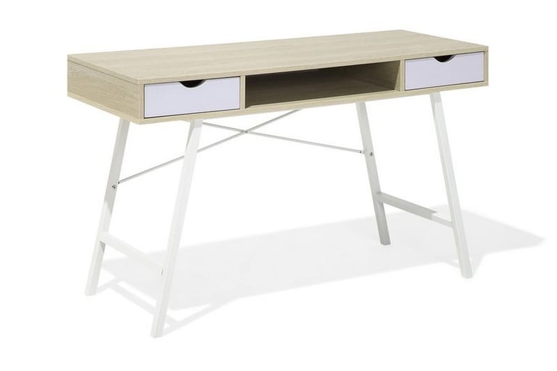 Clarita Skrivbord 120 cm med Förvaring Hylla + 2 Lådor - Trä/Natur - Möbler - Bord & matgrupper - Kontorsbord - Skrivbord