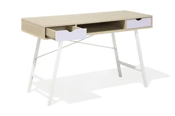 Clarita Skrivbord 120 cm med Förvaring Hylla + 2 Lådor - Trä/Natur - Möbler - Bord & matgrupper - Kontorsbord - Skrivbord