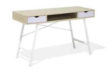 Clarita Skrivbord 120 cm med Förvaring Hylla + 2 Lådor - Trä/Natur - Möbler - Bord & matgrupper - Kontorsbord - Skrivbord
