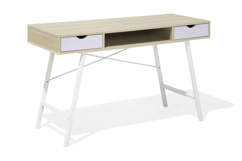 Clarita Skrivbord 120 cm med Förvaring Hylla + 2 Lådor - Trä/Natur - Möbler - Bord & matgrupper - Kontorsbord - Skrivbord