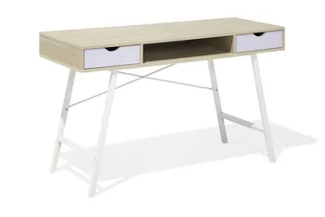 Clarita Skrivbord 120 cm med Förvaring Hylla + 2 Lådor - Trä/Natur - Möbler - Bord & matgrupper - Kontorsbord - Skrivbord
