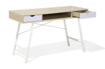 Clarita Skrivbord 120 cm med Förvaring Hylla + 2 Lådor - Trä/Natur - Möbler - Bord & matgrupper - Kontorsbord - Skrivbord