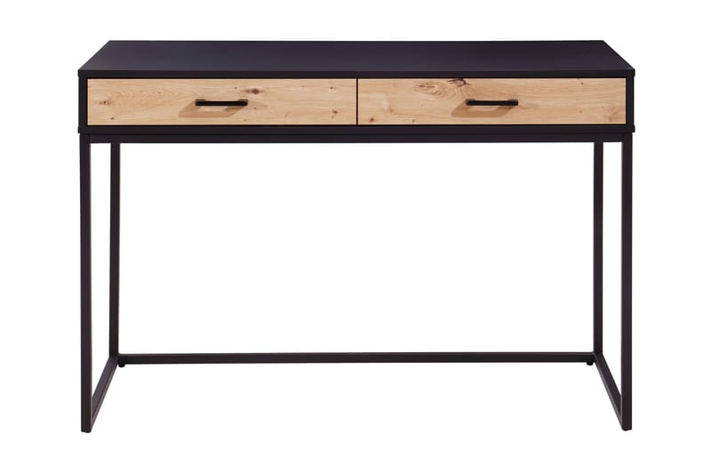Clichy Skrivbord 110 cm med Förvaring 2 Lådor - Svart/Brun - Skrivbord