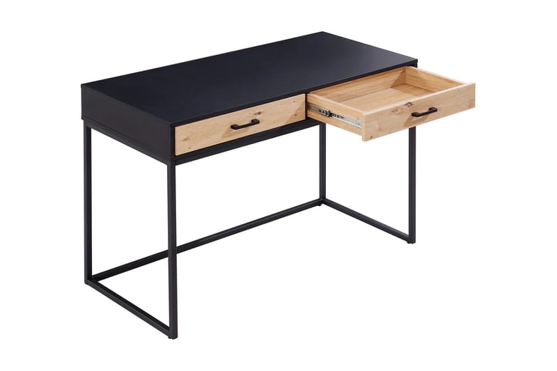 Clichy Skrivbord 110 cm med Förvaring 2 Lådor - Svart/Brun - Skrivbord