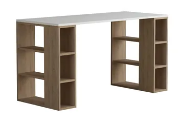 Colmaron Skrivbord 140 cm med Förvaring Hyllor - Vit/Ekfärg - Möbler - Bord & matgrupper - Kontorsbord - Skrivbord