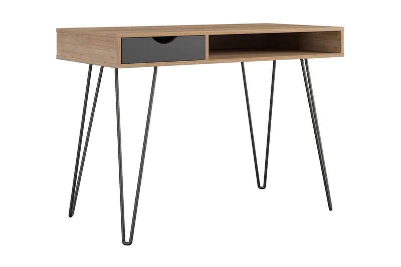 Concord Skrivbord 106 cm med Förvaring Låda Grå/Natur/Svart - Novogratz - Möbler - Bord & matgrupper - Kontorsbord - Skrivbord