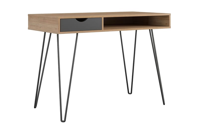 Concord Skrivbord 106 cm med Förvaring Låda Grå/Natur/Svart - Novogratz - Skrivbord