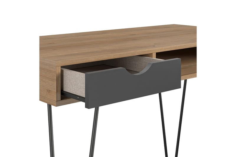 Concord Skrivbord 106 cm med Förvaring Låda Grå/Natur/Svart - Novogratz - Möbler - Bord & matgrupper - Kontorsbord - Skrivbord