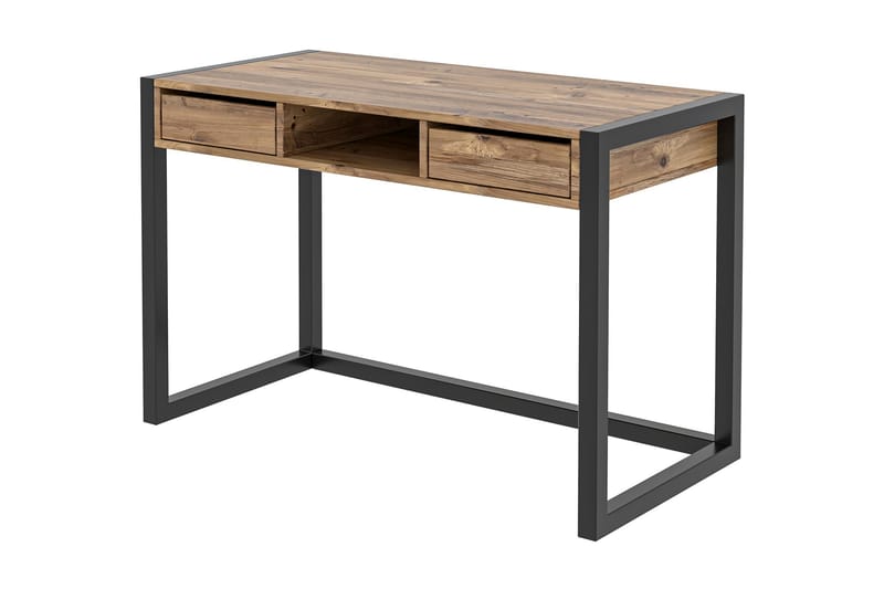 Corieon Skrivbord 115 cm med Förvaring Lådor + Hylla - Trä/Natur/Svart - Möbler - Bord & matgrupper - Kontorsbord - Skrivbord