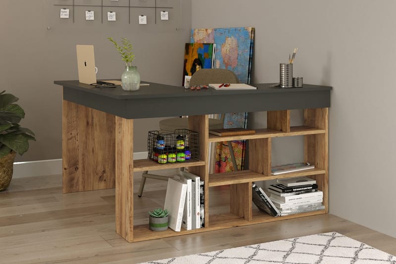 Dalran Skrivbord 129 cm, Natur/Svart