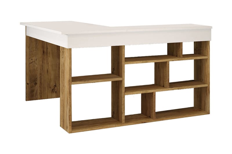 Dalran Skrivbord 129 cm - Natur/Vit - Möbler - Bord & matgrupper - Kontorsbord - Skrivbord
