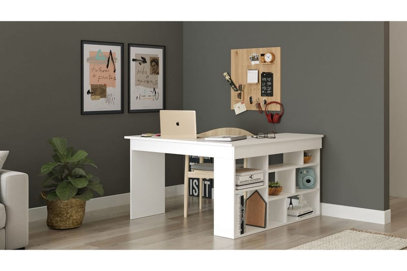 Dalran Skrivbord 129 cm - Vit - Möbler - Bord & matgrupper - Kontorsbord - Skrivbord