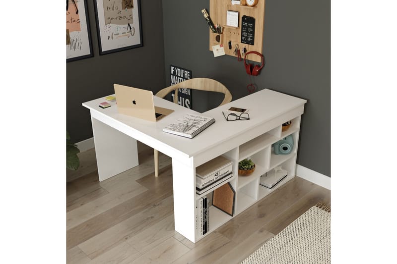 Dalran Skrivbord 129 cm - Vit - Möbler - Bord & matgrupper - Kontorsbord - Skrivbord