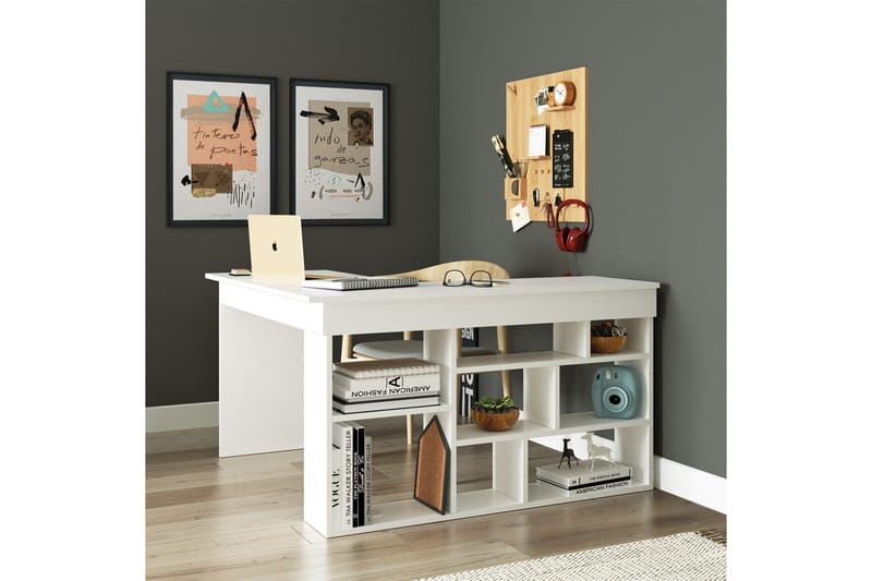 Dalran Skrivbord 129 cm - Vit - Möbler - Bord & matgrupper - Kontorsbord - Skrivbord
