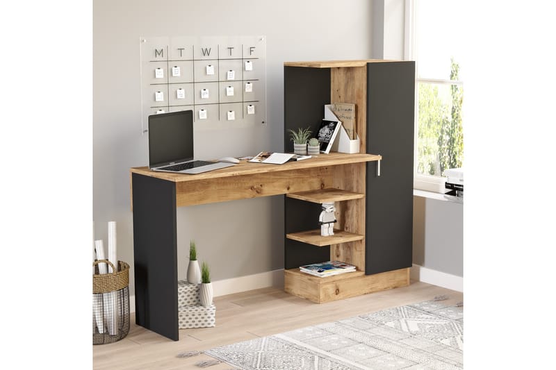 Dalran Skrivbord 152 cm - Natur/Svart - Möbler - Bord & matgrupper - Kontorsbord - Skrivbord