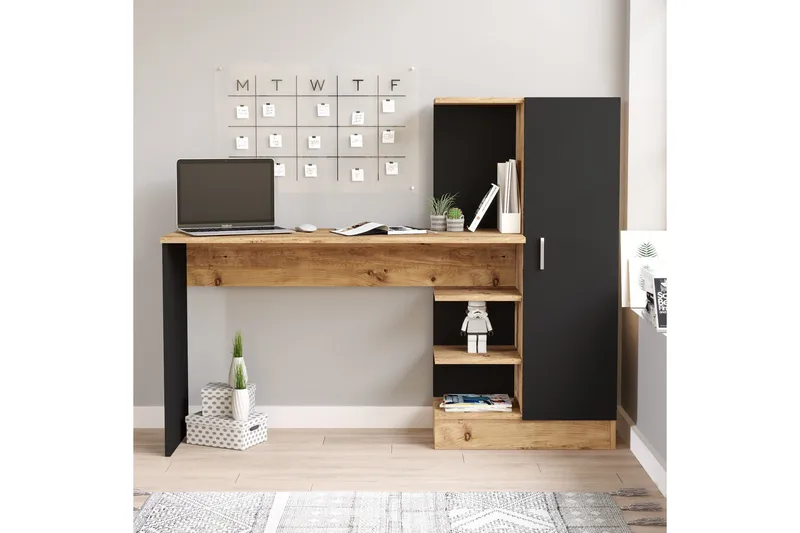 Dalran Skrivbord 152 cm - Natur/Svart - Möbler - Bord & matgrupper - Kontorsbord - Skrivbord