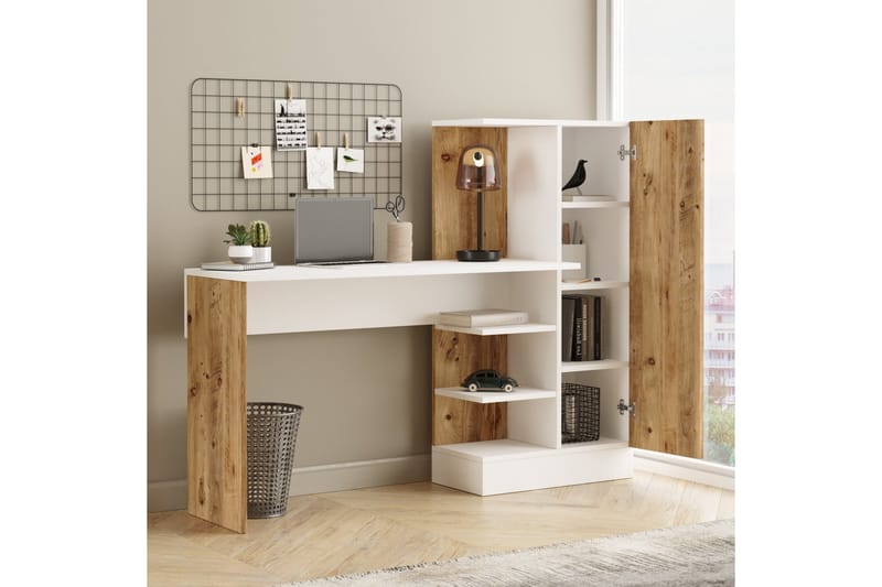Dalran Skrivbord 152 cm - Natur/Vit - Möbler - Bord & matgrupper - Kontorsbord - Skrivbord